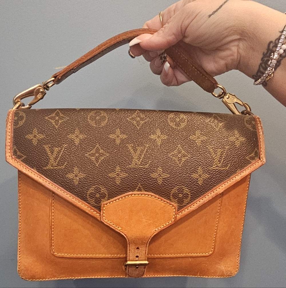 Vintage Louis Vuitton Monogram Biface Satchel Bag With Shoulder Strap, Dust Bag